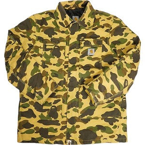 A BATHING APE ア ベイシング エイプ ×CARHARTT 1ST CAMO TRADITIONAL JACKET YELLOW CAMO ジャケット 黄 Size 【L】 【中古品-良い】 20803445