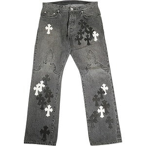 CHROME HEARTS クロム・ハーツ FLEURKNEE JEAN STRTLG FBRC BLACK フレアニークロスパッチデニムパンツ 黒 Size 【W33】 【中古品-非常に良い】 20804709