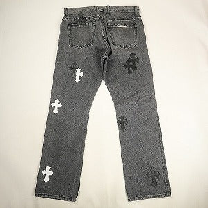 CHROME HEARTS クロム・ハーツ FLEURKNEE JEAN STRTLG FBRC BLACK フレアニークロスパッチデニムパンツ 黒 Size 【W33】 【中古品-非常に良い】 20804709