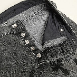 CHROME HEARTS クロム・ハーツ FLEURKNEE JEAN STRTLG FBRC BLACK フレアニークロスパッチデニムパンツ 黒 Size 【W33】 【中古品-非常に良い】 20804709