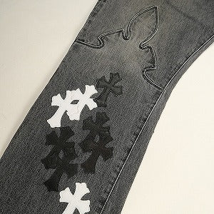 CHROME HEARTS クロム・ハーツ FLEURKNEE JEAN STRTLG FBRC BLACK フレアニークロスパッチデニムパンツ 黒 Size 【W33】 【中古品-非常に良い】 20804709