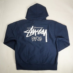 STUSSY ステューシー STOCK PARIS ZIP HOOD NAVY パリ限定ジップパーカー 紺 Size 【XL】 【新古品・未使用品】 20804824