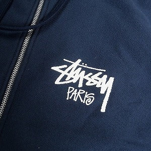 STUSSY ステューシー STOCK PARIS ZIP HOOD NAVY パリ限定ジップパーカー 紺 Size 【XL】 【新古品・未使用品】 20804824