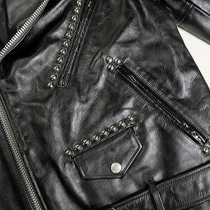 sacai サカイ 22AW×SCHOTT Leather Studs Blouson ライダースジャケット 黒 Size 【4】 【中古品-良い】 20804902