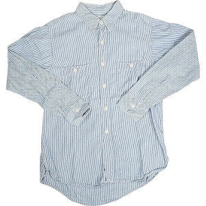 At Last ＆ Co アットラスト/BUTCHER PRODUCTS ブッチャープロダクツ WORK SHIRT STRIPE 長袖シャツ 青 Size 【14.5】 【中古品-良い】 20805632