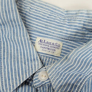 At Last ＆ Co アットラスト/BUTCHER PRODUCTS ブッチャープロダクツ WORK SHIRT STRIPE 長袖シャツ 青 Size 【14.5】 【中古品-良い】 20805632