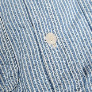 At Last ＆ Co アットラスト/BUTCHER PRODUCTS ブッチャープロダクツ WORK SHIRT STRIPE 長袖シャツ 青 Size 【14.5】 【中古品-良い】 20805632