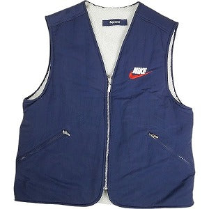 SUPREME シュプリーム ×NIKE 18AW Reversible Nylon Sherpa Vest NAVY ベスト 紺 Size 【M】 【中古品-良い】 20806288