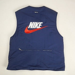 SUPREME シュプリーム ×NIKE 18AW Reversible Nylon Sherpa Vest NAVY ベスト 紺 Size 【M】 【中古品-良い】 20806288