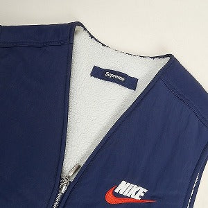 SUPREME シュプリーム ×NIKE 18AW Reversible Nylon Sherpa Vest NAVY ベスト 紺 Size 【M】 【中古品-良い】 20806288