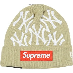 SUPREME シュプリーム ×New York Yankees 21AW New Era Box Logo Beanie Tan ボックスロゴビーニー タン Size 【フリー】 【新古品・未使用品】 20806498