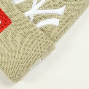 SUPREME シュプリーム ×New York Yankees 21AW New Era Box Logo Beanie Tan ボックスロゴビーニー タン Size 【フリー】 【新古品・未使用品】 20806498