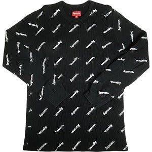 SUPREME シュプリーム 15AW Logo Waffle Thermal Long Tee Black サーマルロンT 黒 Size 【M】 【中古品-非常に良い】 20806793