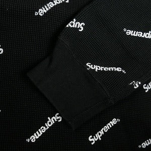 SUPREME シュプリーム 15AW Logo Waffle Thermal Long Tee Black サーマルロンT 黒 Size 【M】 【中古品-非常に良い】 20806793