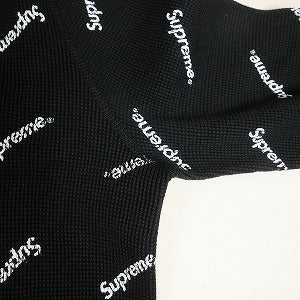 SUPREME シュプリーム 15AW Logo Waffle Thermal Long Tee Black サーマルロンT 黒 Size 【M】 【中古品-非常に良い】 20806793