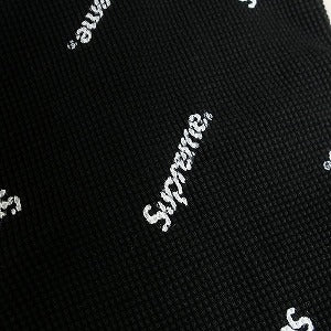 SUPREME シュプリーム 15AW Logo Waffle Thermal Long Tee Black サーマルロンT 黒 Size 【M】 【中古品-非常に良い】 20806793