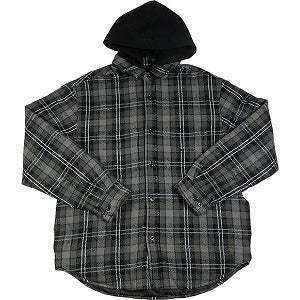 SUPREME シュプリーム 23AW Tartan Flannel Hooded shirt Black フード付き長袖シャツ 黒 Size 【L】 【新古品・未使用品】 20807143