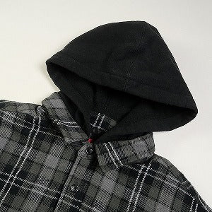 SUPREME シュプリーム 23AW Tartan Flannel Hooded shirt Black フード付き長袖シャツ 黒 Size 【L】 【新古品・未使用品】 20807143