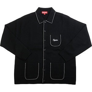 SUPREME シュプリーム 22AW Contrast Stitch Button Up Black カーディガン 黒 Size 【L】 【新古品・未使用品】 20807145