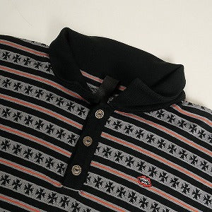 CHROME HEARTS クロム・ハーツ MATTY BOY PPO Y Not Stripe Cross Polo 長袖ポロシャツ 黒灰 Size 【L】 【新古品・未使用品】 20807808