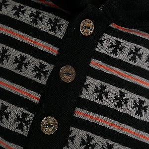 CHROME HEARTS クロム・ハーツ MATTY BOY PPO Y Not Stripe Cross Polo 長袖ポロシャツ 黒灰 Size 【L】 【新古品・未使用品】 20807808