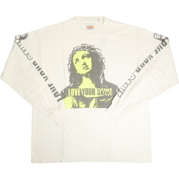 SAINT MICHAEL セントマイケル ロンT SAINT MICHAEL セント マイケル 24AW LS TEE/LOVE UR SAINT / WHITE