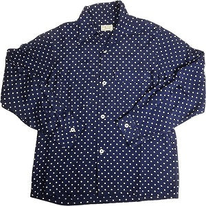 At Last ＆ Co アットラスト/BUTCHER PRODUCTS ブッチャープロダクツ DOT RAYON SHIRT NAVY 長袖シャツ 紺 Size 【XS】 【中古品-非常に良い】 20808013