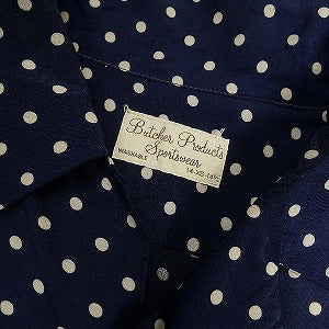 At Last ＆ Co アットラスト/BUTCHER PRODUCTS ブッチャープロダクツ DOT RAYON SHIRT NAVY 長袖シャツ 紺 Size 【XS】 【中古品-非常に良い】 20808013