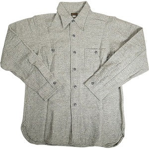 At Last ＆ Co アットラスト/BUTCHER PRODUCTS ブッチャープロダクツ WOOL SHIRT CHINSTRAP 長袖シャツ 灰 Size 【14.5】 【中古品-良い】 20808020