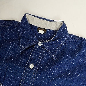 At Last ＆ Co アットラスト/BUTCHER PRODUCTS ブッチャープロダクツ WORK SHIRT CHINSTRAP DOT 長袖シャツ インディゴ Size 【14.5】 【中古品-良い】 20808024