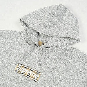 SUPREME シュプリーム ×Burberry 22SS Box Logo Hooded Sweatshirt Heather Grey ボックスロゴパーカー 灰 Size 【XL】 【新古品・未使用品】 20808076