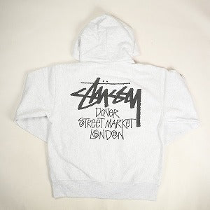 STUSSY ステューシー ×DOVER STREET MARKET 23AW STOCK DSM LONDON ZIP HOODIE ASH GRAY ジップパーカー 灰 Size 【L】 【中古品-ほぼ新品】 20808524