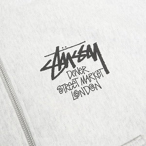 STUSSY ステューシー ×DOVER STREET MARKET 23AW STOCK DSM LONDON ZIP HOODIE ASH GRAY ジップパーカー 灰 Size 【L】 【中古品-ほぼ新品】 20808524