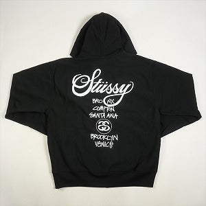 STUSSY ステューシー 24SS WORLD TOUR ZIP HOODIE Black ジップパーカー 黒 Size 【S】 【新古品・未使用品】 20808525