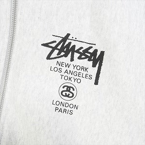 STUSSY ステューシー 24SS WORLD TOUR ZIP HOODIE ASH GRAY ジップパーカー 灰 Size 【L】 【新古品・未使用品】 20808529