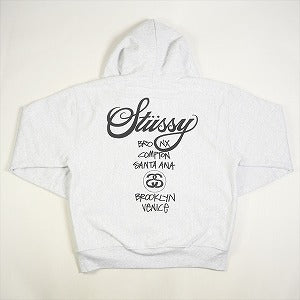 STUSSY ステューシー 24SS WORLD TOUR ZIP HOODIE ASH GRAY ジップパーカー 灰 Size 【XL】 【新古品・未使用品】 20808530