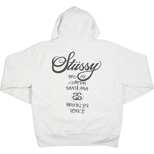 STUSSY ステューシー 24SS WORLD TOUR HOODIE Ash Heather スウェットパーカー 灰 Size 【L】 【新古品・未使用品】 20808583