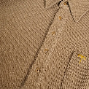 TENDERLOIN テンダーロイン MOSS STITCH POLO KAHKI ポロシャツ カーキ Size 【L】 【中古品-良い】 20808693