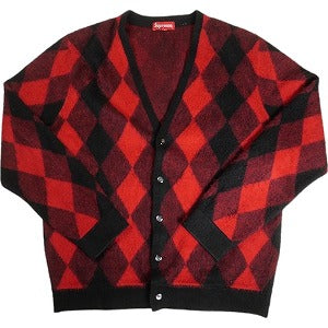 SUPREME シュプリーム 14AW Plaid Mohair Cardigan Red モヘアカーディガン 赤 Size 【XL】 【中古品-良い】 20808871