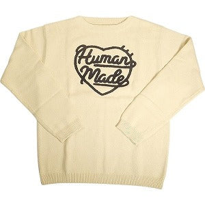 HUMAN MADE ヒューマンメイド 24AW HEART KNIT SWEATER BEIGE HM28CS018 ハートセーター ベージュ Size 【M】 【新古品・未使用品】 20809323