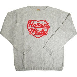 HUMAN MADE ヒューマンメイド 24AW HEART KNIT SWEATER GRAY HM28CS018 ハートセーター 灰 Size 【L】 【新古品・未使用品】 20809573