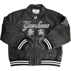 SUPREME シュプリーム ×New York Yankees 22AW Kanji Leather Varsity Jacket Black スタジャン 黒 Size 【XL】 【新古品・未使用品】 20809598