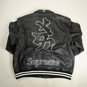 SUPREME シュプリーム ×New York Yankees 22AW Kanji Leather Varsity Jacket Black スタジャン 黒 Size 【XL】 【新古品・未使用品】 20809598