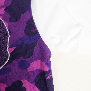 A BATHING APE ア ベイシング エイプ サル迷彩柄サル顔ワッペン付きスウェットスタジャン 紫 Size 【M】 【新古品・未使用品】 20809626