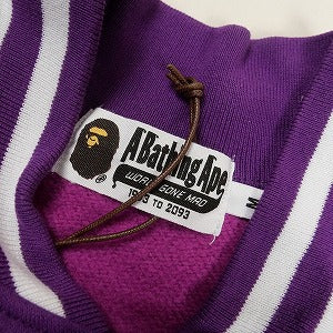 A BATHING APE ア ベイシング エイプ サル迷彩柄サル顔ワッペン付きスウェットスタジャン 紫 Size 【M】 【新古品・未使用品】 20809626