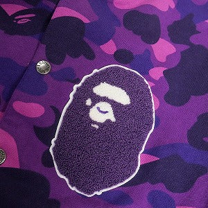 A BATHING APE ア ベイシング エイプ サル迷彩柄サル顔ワッペン付きスウェットスタジャン 紫 Size 【M】 【新古品・未使用品】 20809626