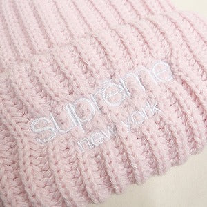 SUPREME シュプリーム 24AW Classic Logo Chunky Ribbed Beanie Light Pink ビーニー ピンク Size 【フリー】 【新古品・未使用品】 20810066