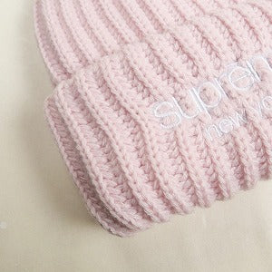 SUPREME シュプリーム 24AW Classic Logo Chunky Ribbed Beanie Light Pink ビーニー ピンク Size 【フリー】 【新古品・未使用品】 20810066