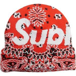 SUPREME シュプリーム 24AW Big Logo Beanie Red Bandana ビーニー 赤 Size 【フリー】 【新古品・未使用品】 20810645