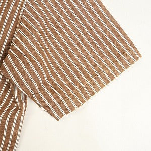 SUPREME シュプリーム 17SS Stripe Denim S/S Shirt Brown 半袖シャツ 茶 Size 【L】 【中古品-良い】 20810940